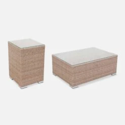 Salon De Jardin Résine Tressée 8 à 10 Places Couleur : Beige / Beige -Sweeek w001natbg 233f9bccd45293d416d6d6e35b33c0c8