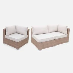 Salon De Jardin Résine Tressée 8 à 10 Places Couleur : Beige / Beige -Sweeek w001natbg 775443ba7b8cc360992ddb8fda5b9b9f