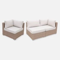 Salon De Jardin Résine Tressée 12 à 14 Places Couleur : Beige / Beige -Sweeek w002xlnatbg 3c954c651af2b08420c288c64f990185