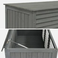 Coffre De Rangement Bois 330L -Sweeek wdbox130gy a2cc083492a60a7c416024a4167187fd
