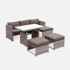 Salon De Jardin Résine Tressée 6 Places Couleur : Gris / Gris Taupe 14 Salon De Jardin Résine Tressée 6 Places Couleur : Gris / Gris Taupe -Sweeek wk100r5sofagy ef9380f17494f9abdd79f7989a46b035