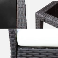 Table De Jardin Résine Tressée, 6 Fauteuils Couleur : Marron / Ecru 11 Table De Jardin Résine Tressée, 6 Fauteuils Couleur : Marron / Ecru -Sweeek wk150kdr6bn 9705b00d17f726d6798f7f913abbb528