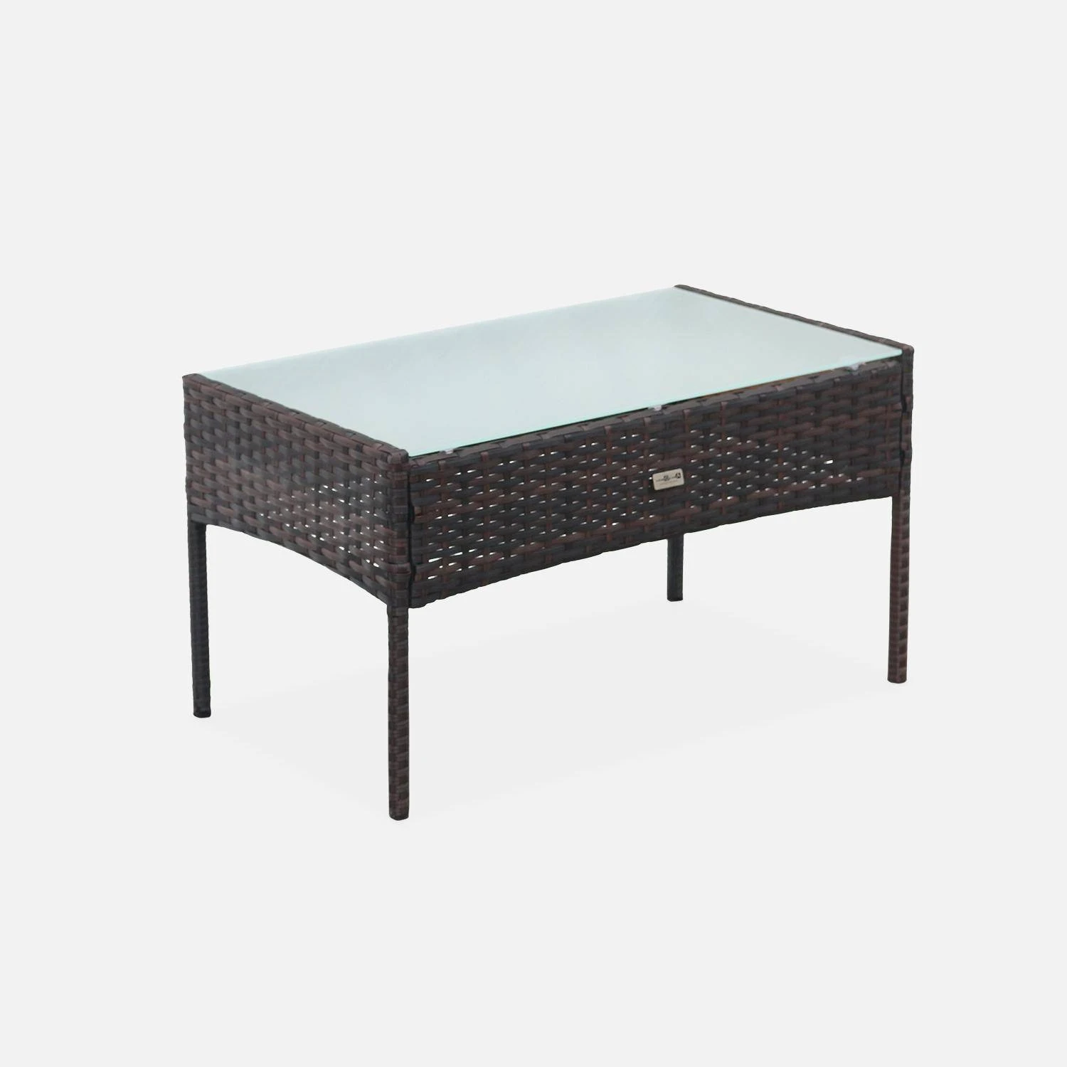 Salon De Jardin Résine Tressée 4 Places Couleur : Marron / Ecru 8 Salon De Jardin Résine Tressée 4 Places Couleur : Marron / Ecru – Image 6