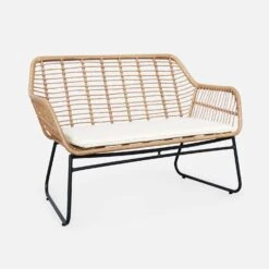 Salon De Jardin Résine Effet Rotin Et Métal 4 Places -Sweeek wk4bamb a7b00005ce443c09207fd9c6ff8dc319