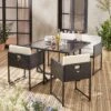Table De Jardin Encastrable Résine Tressée 4 Chaises Couleur : Noir -Sweeek wk4cubebk e2456de020e3dc7f8e55e6d04a6b0900
