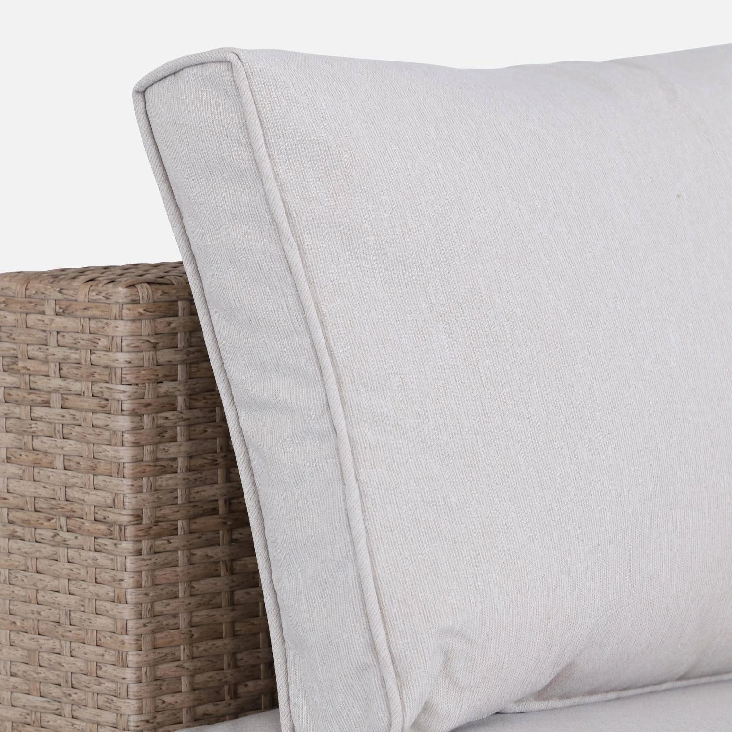 Fauteuil De Jardin + Repose Pieds, Résine Tressée Couleur : Beige / Beige 6 Fauteuil De Jardin + Repose Pieds, Résine Tressée Couleur : Beige / Beige – Image 4