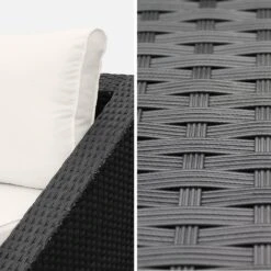 Salon De Jardin Triangle Résine Tressée 2 Places Couleur : Noir / Ecru -Sweeek wktrianglebk 1fe6486fbdd33f1920e9b0047cf7ffec