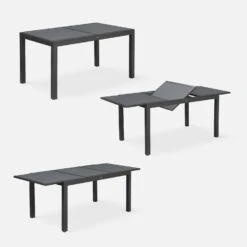 Table De Jardin Extensible Aluminium, 6 Chaises Couleur : Gris / Gris Taupe -Sweeek xtp150r6co 11bd283f1a0fa1bea74c3f7fb6355240